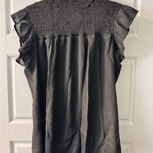 Elegant Black Ruffle Sleeve Top